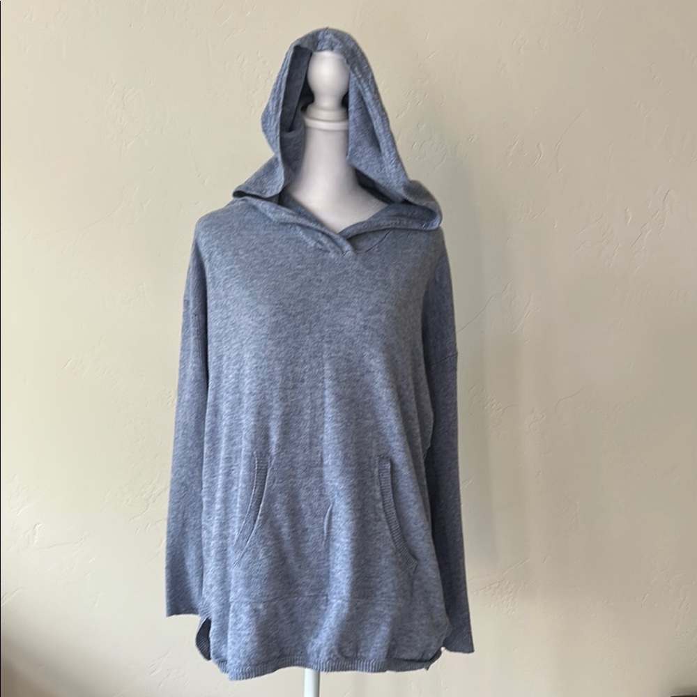 Cyrus Heather Blue Gray Hooded Sweater